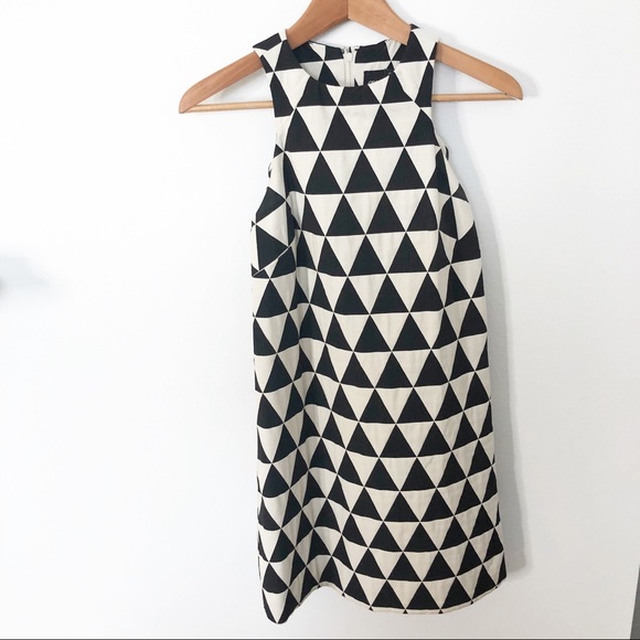 ASOS Jacquard Triangle Shift Dress Black & White - Picture 3 of 6